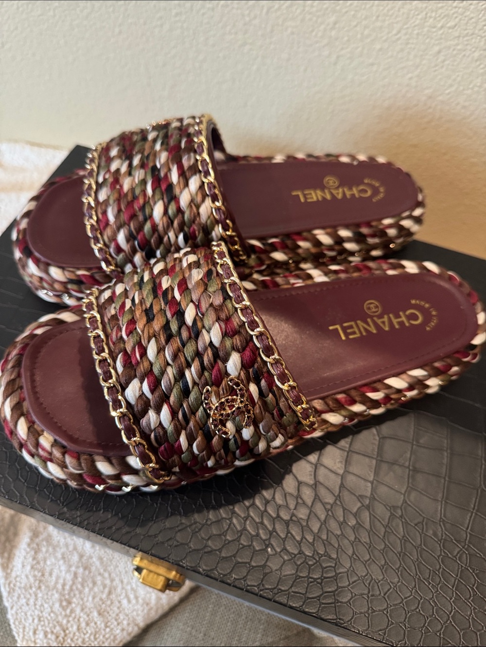 Chanel Braided Multi Colored Sandals - Picture 4 of 11